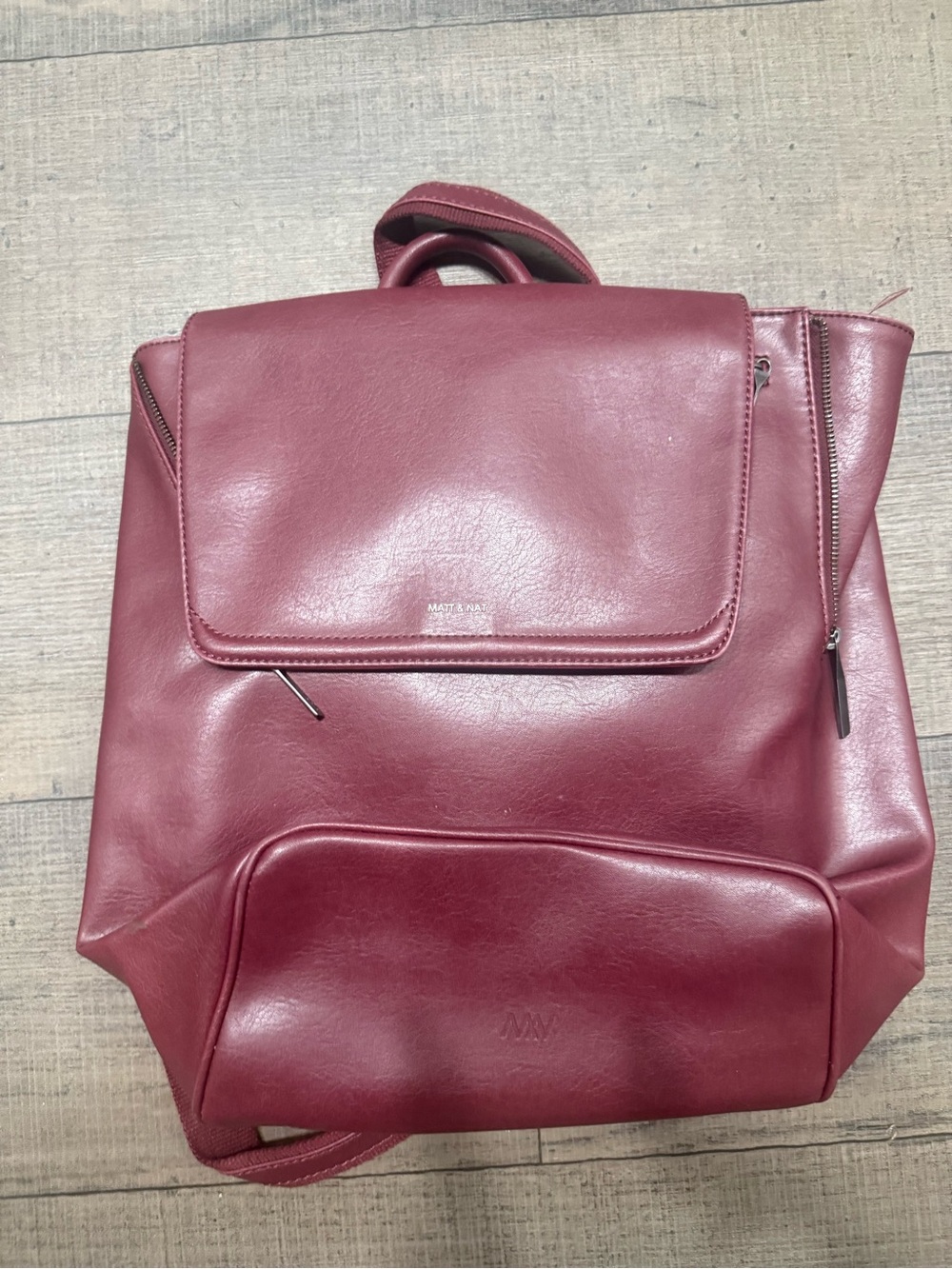Matt & Nat Burgundy Vegan Leather Backpack